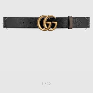 Gucci GG Marmont reversible belt black/brown size 85